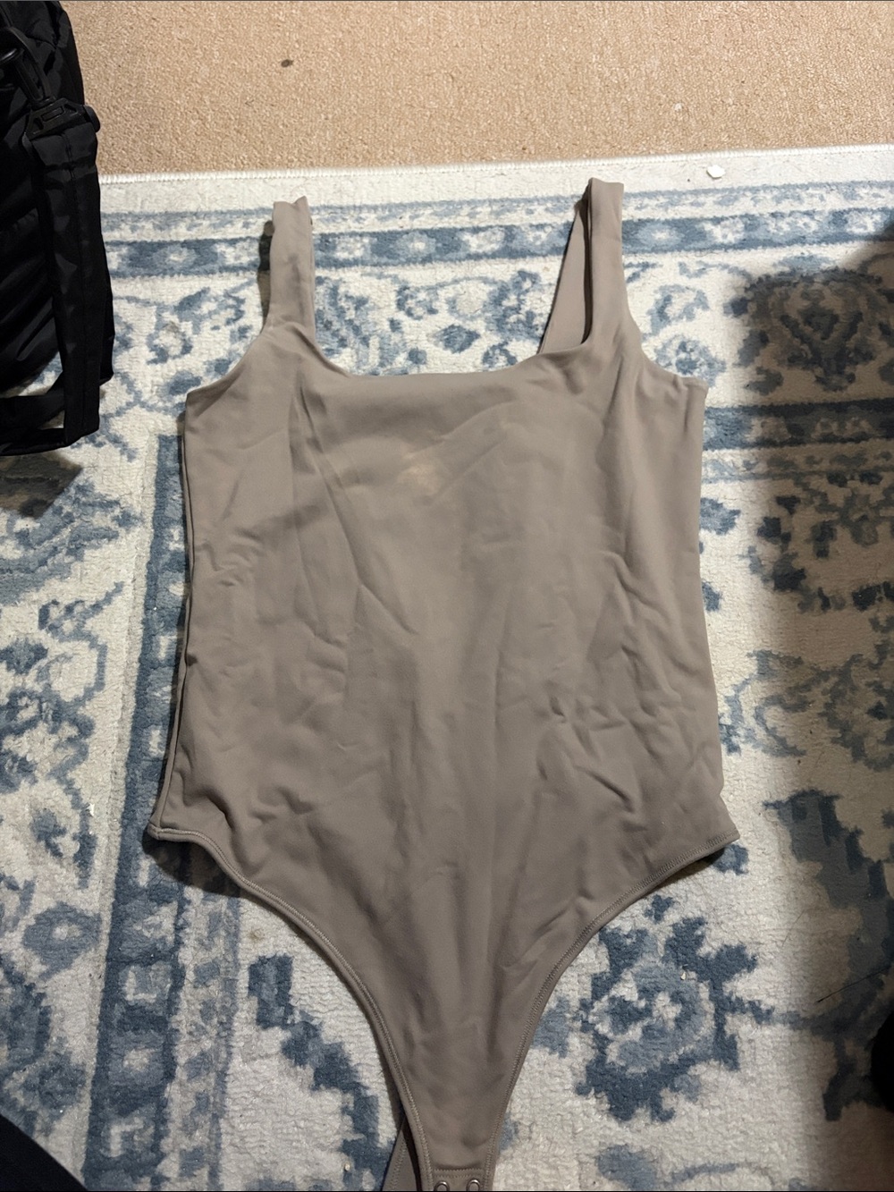 Women’s Square-Neck bodysuit in Taupe
